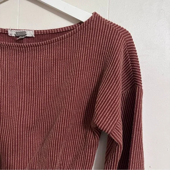 BKE gimmicks washed rib knit top in rust (XS) - Picture 5 of 8